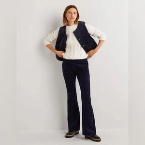 NWT Boden High Rise Flared Corduroy Pants in French Navy - Size 14 Tall
